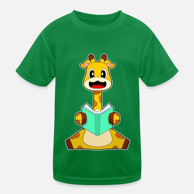 Giraffe Nerd Boek Functioneel T-shirt voor kinderen