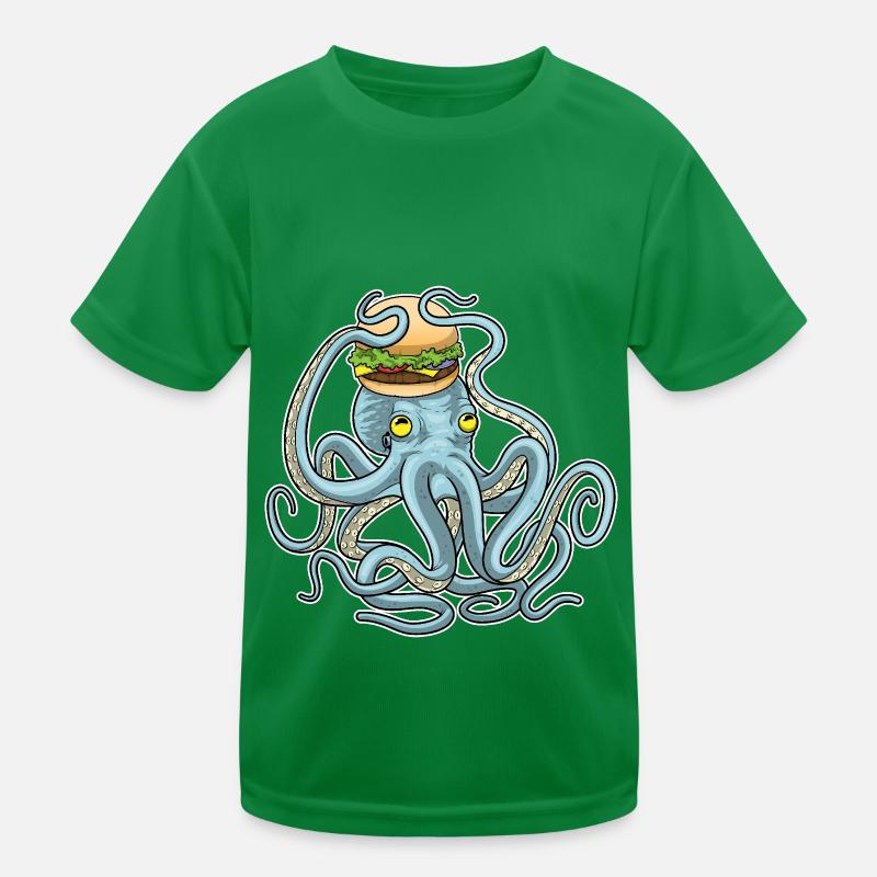 Krake Cheeseburger Kinder Funktions-T-Shirt