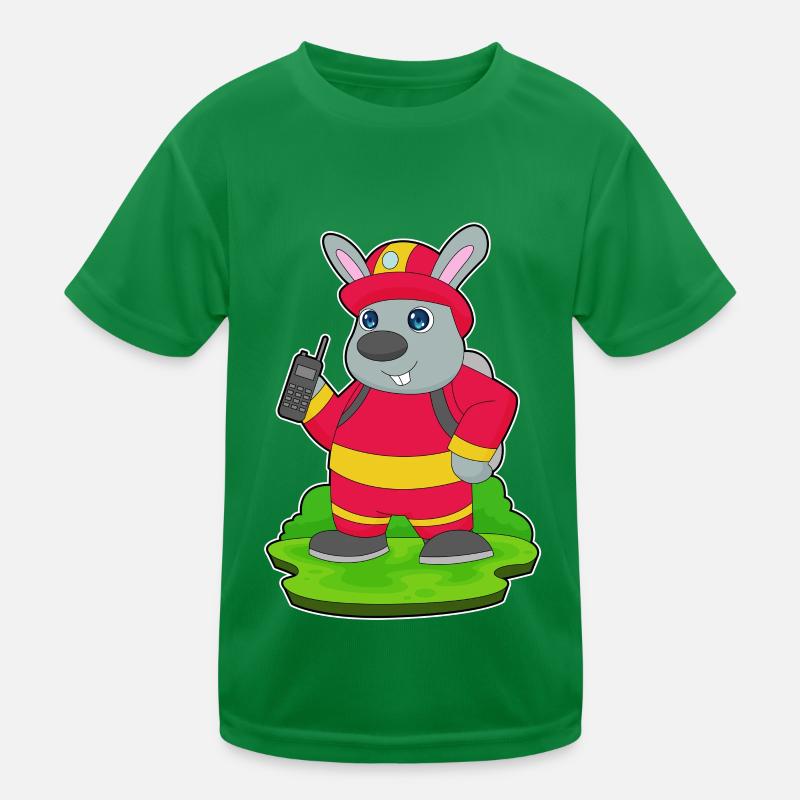 Lapin Pompier Pompier Brigade T-shirt sport Enfant