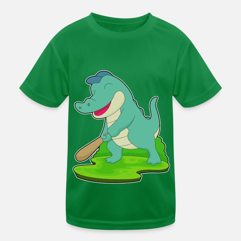 Crocodile Baseball Baseball Bat Kids Functional T-Shirt