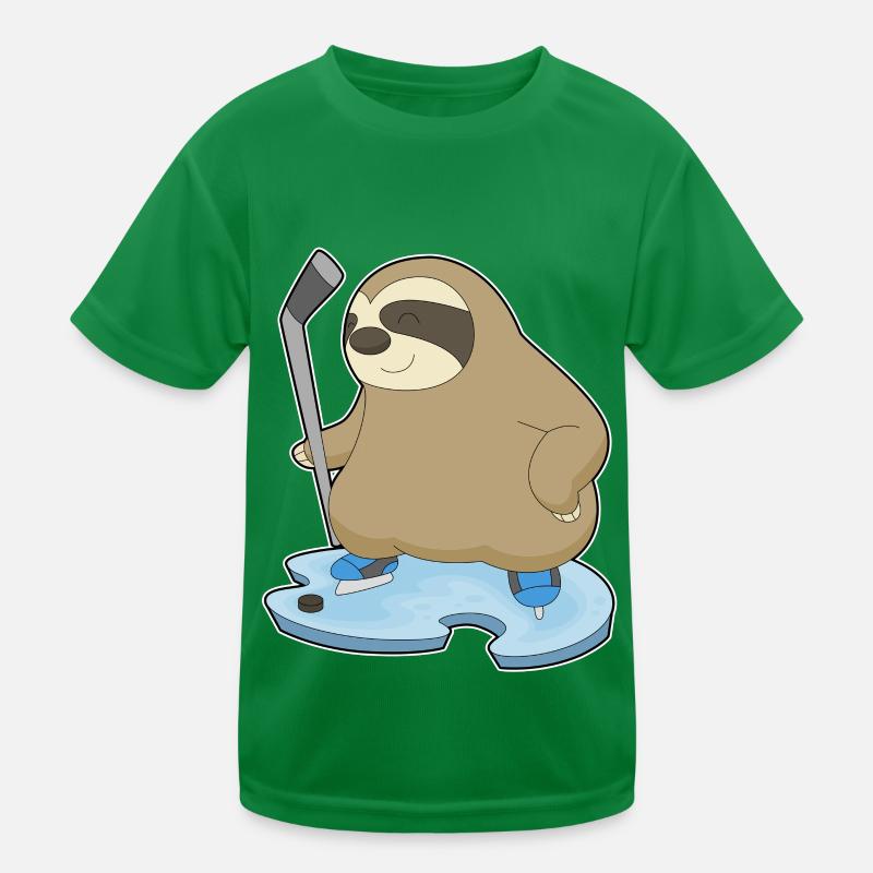 Faultier Eishockey Eishockeyschläger Kinder Funktions-T-Shirt