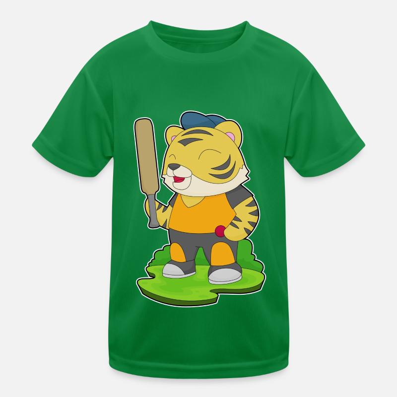 Tiger Cricket Cricket Bat Kids Functional T-Shirt