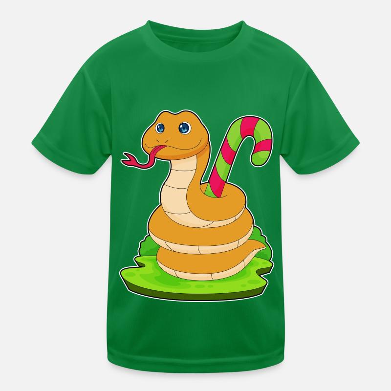 Snake candy cane Kids Functional T-Shirt