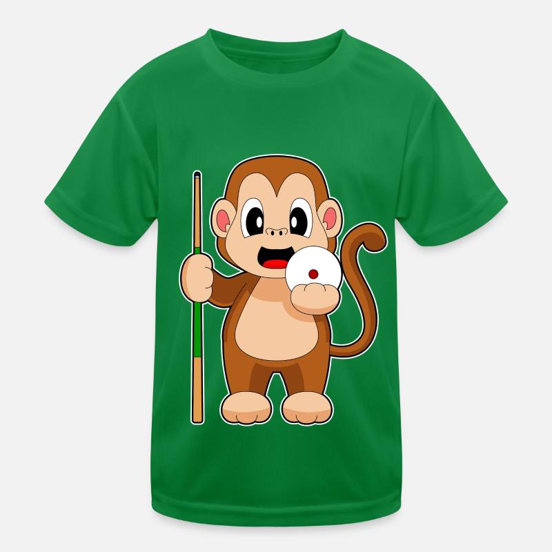 Monkey Billiard Cue Kids Functional T-Shirt