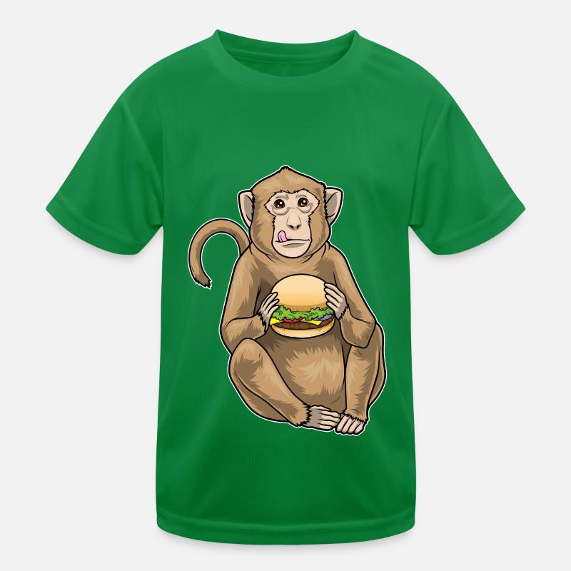 Affe Cheeseburger Kinder Funktions-T-Shirt