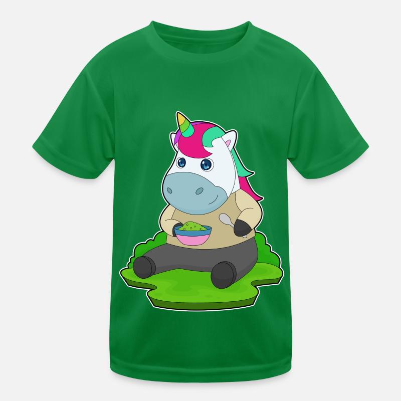 Einhorn Essen Löffel Kinder Funktions-T-Shirt
