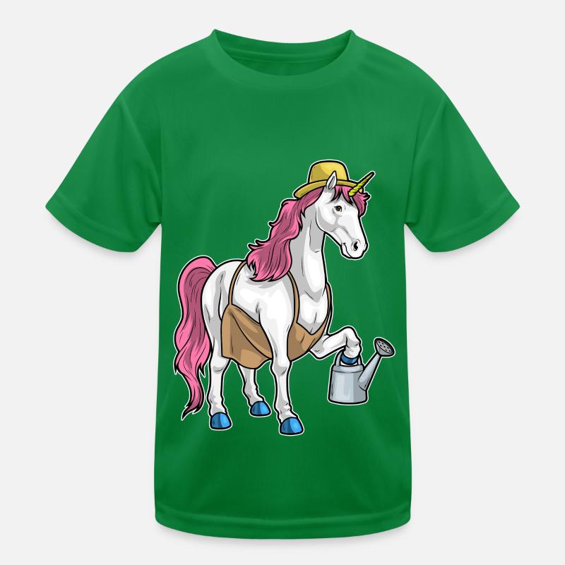 Einhorn Gärtner Gießkanne Garten Kinder Funktions-T-Shirt