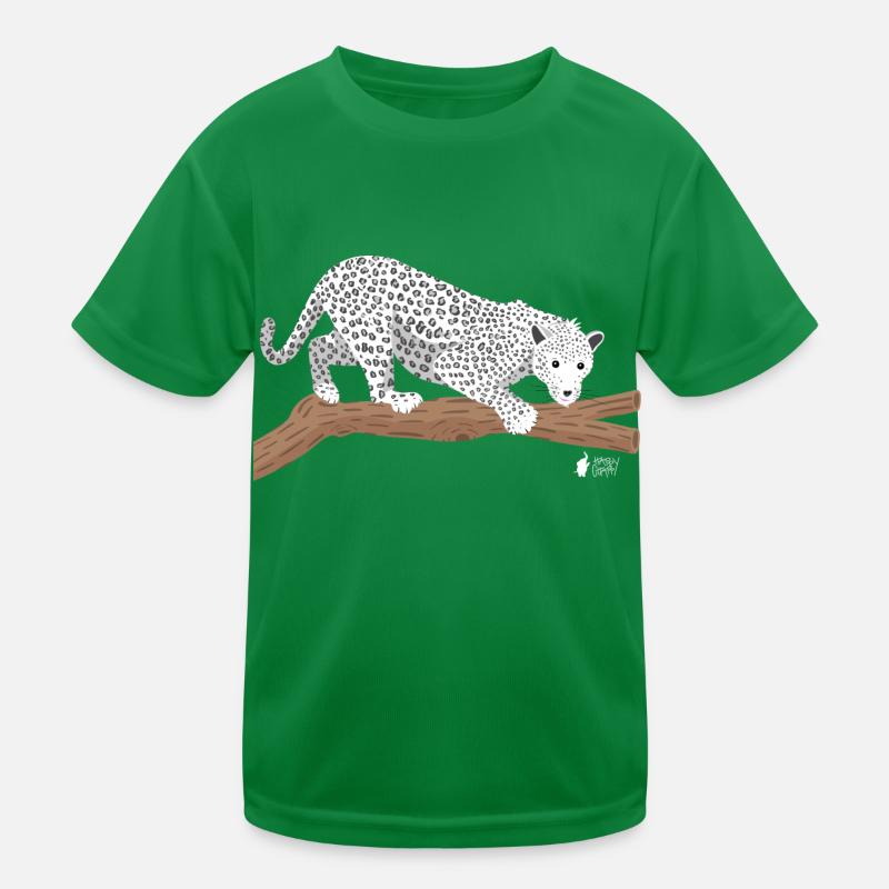 Schneeleopard - Kinder Funktions-T-Shirt - Kelly Green