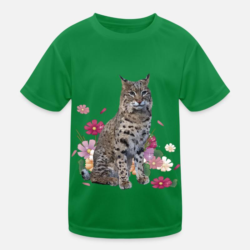 Luchs - Kinder Funktions-T-Shirt - Kelly Green