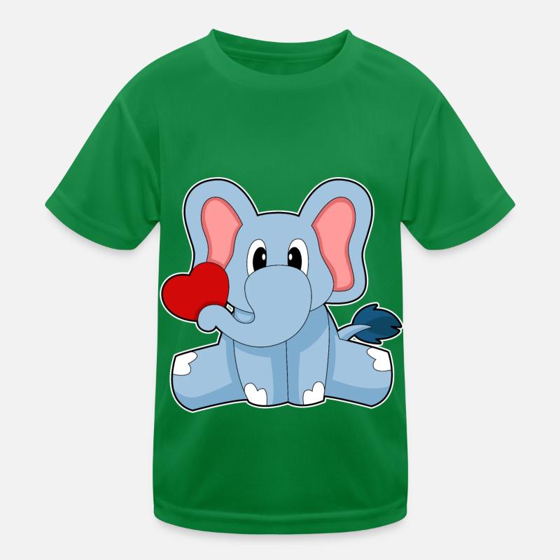 Elefant Herz Kinder Funktions-T-Shirt
