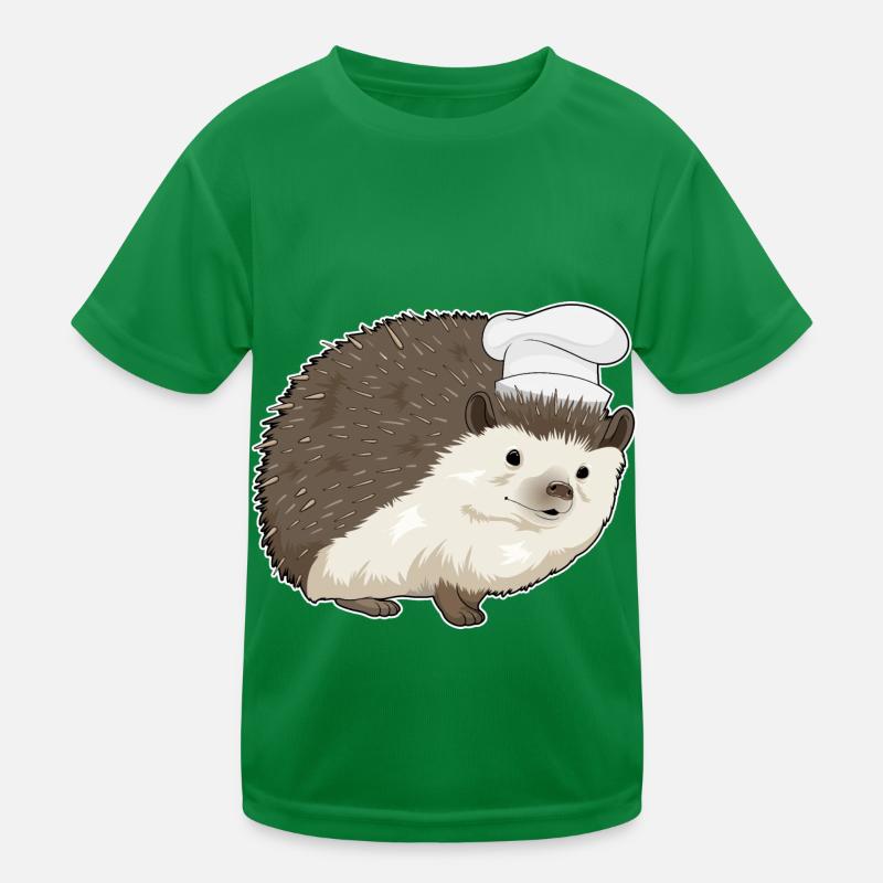 Hedgehog Chef's Hat Kids Functional T-Shirt