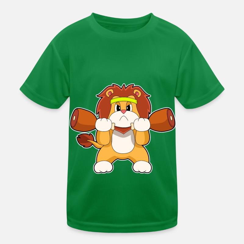 Leo strength training dumbbells Kids Functional T-Shirt