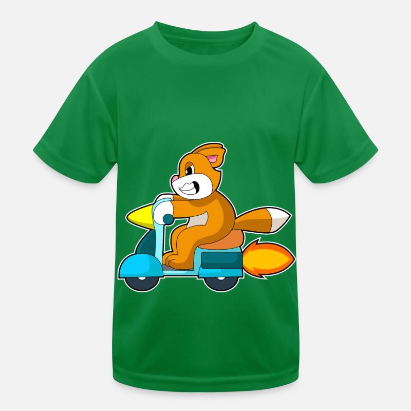 Katze Motorroller Kinder Funktions-T-Shirt