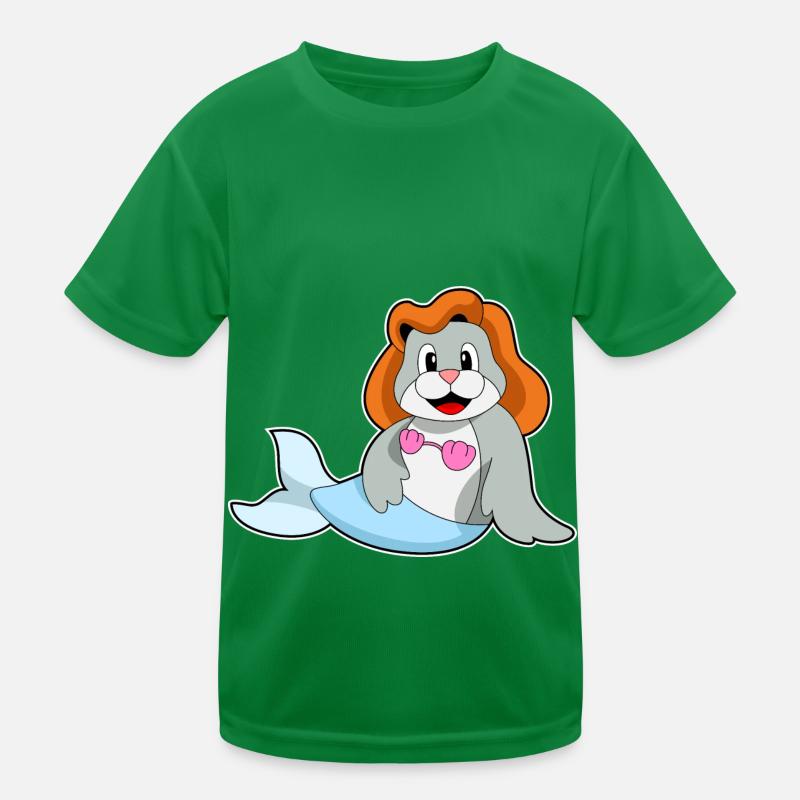 Seal Mermaid Kids Functional T-Shirt
