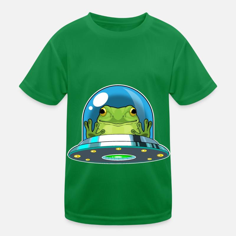 Frog Spaceship Space Kids Functional T-Shirt
