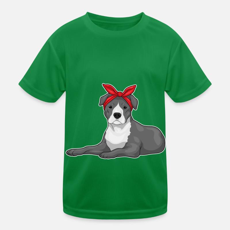 Pitbull Schleife Kinder Funktions-T-Shirt