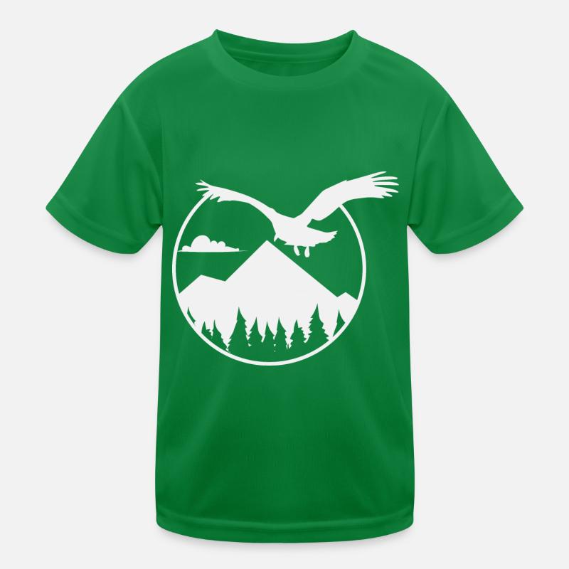 Adler und Berge - Eagle and Mountain Kinder Funktions-T-Shirt