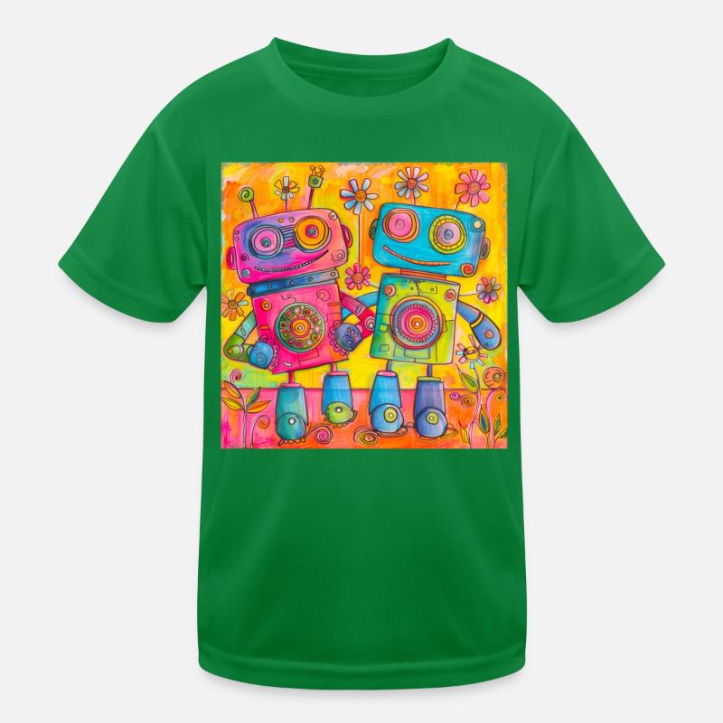 Glückliche Roboter Kinder Funktions-T-Shirt