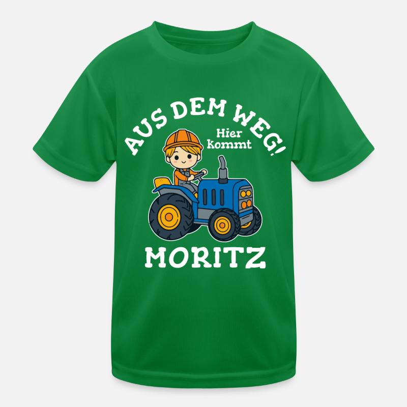 Moritz Vorname Traktor Kinder Funktions-T-Shirt