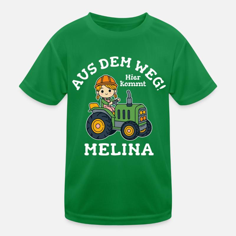 Melina Name Traktor Kinder Funktions-T-Shirt