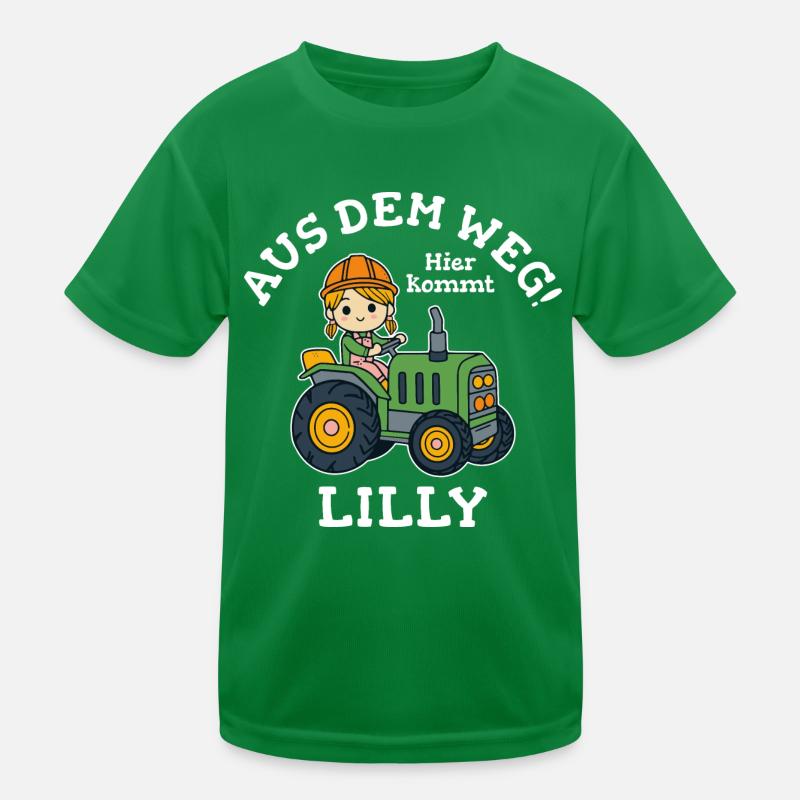 Lilly Name Traktor Kinder Funktions-T-Shirt