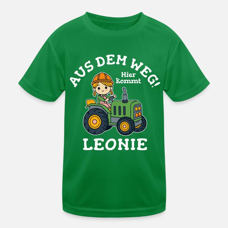 Leonie Name Traktor Kinder Funktions-T-Shirt