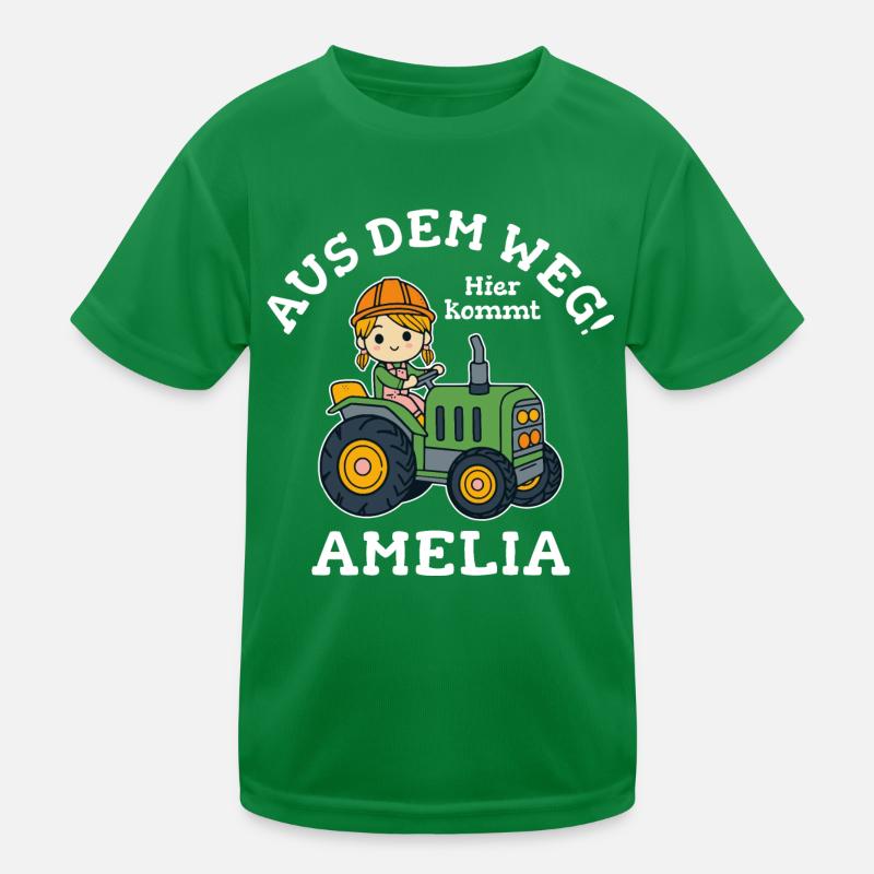 Amelia Name Traktor Kinder Funktions-T-Shirt