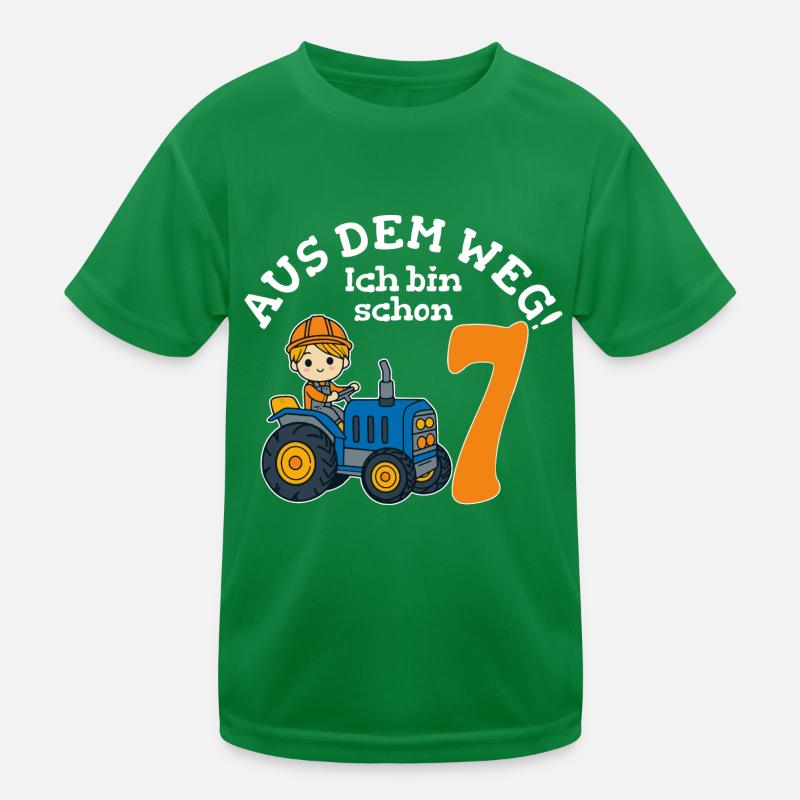 7. Geburtstag Traktor Junge Kinder Funktions-T-Shirt