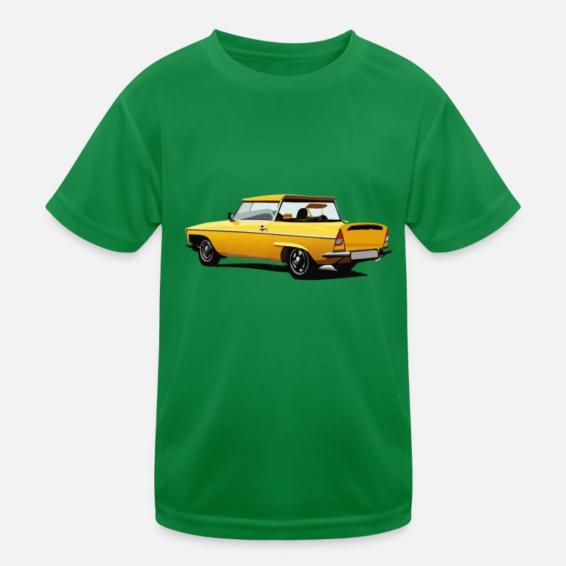 Gelber Oldtimer Kinder Funktions-T-Shirt