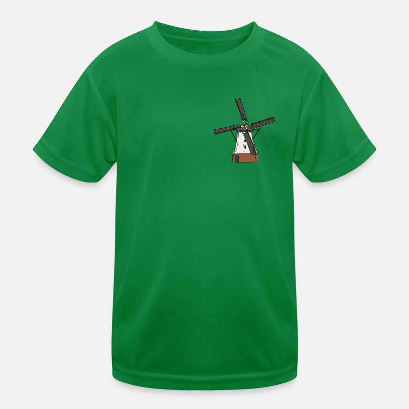 Moulin à vent blanc T-shirt sport Enfant