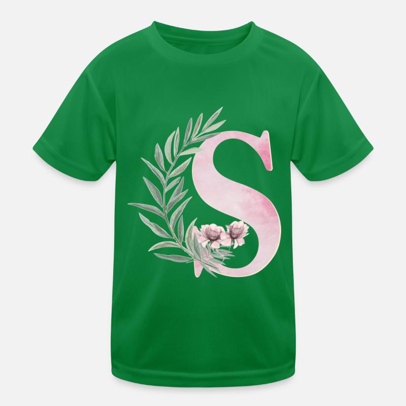 Lettre S avec des fleurs T-shirt sport Enfant