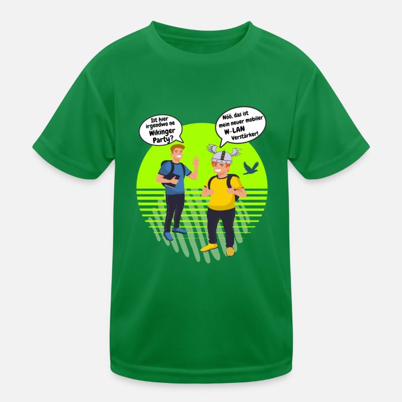 Wikinger Party oder W-LAN Verstärker Wifi Design Kinder Funktions-T-Shirt