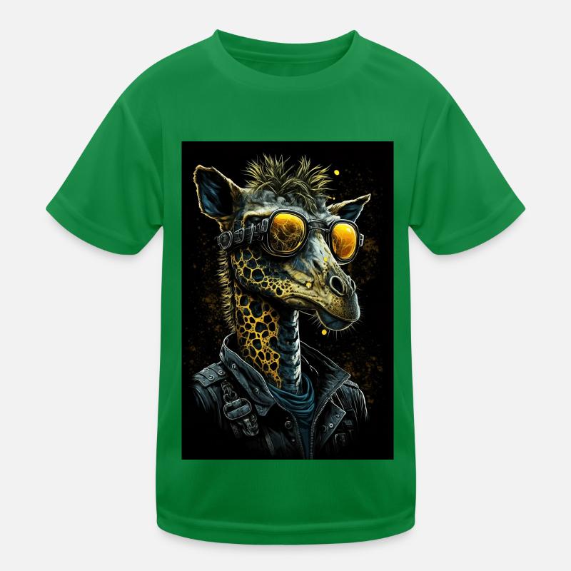 Cool Punk Giraffe Kids Functional T-Shirt
