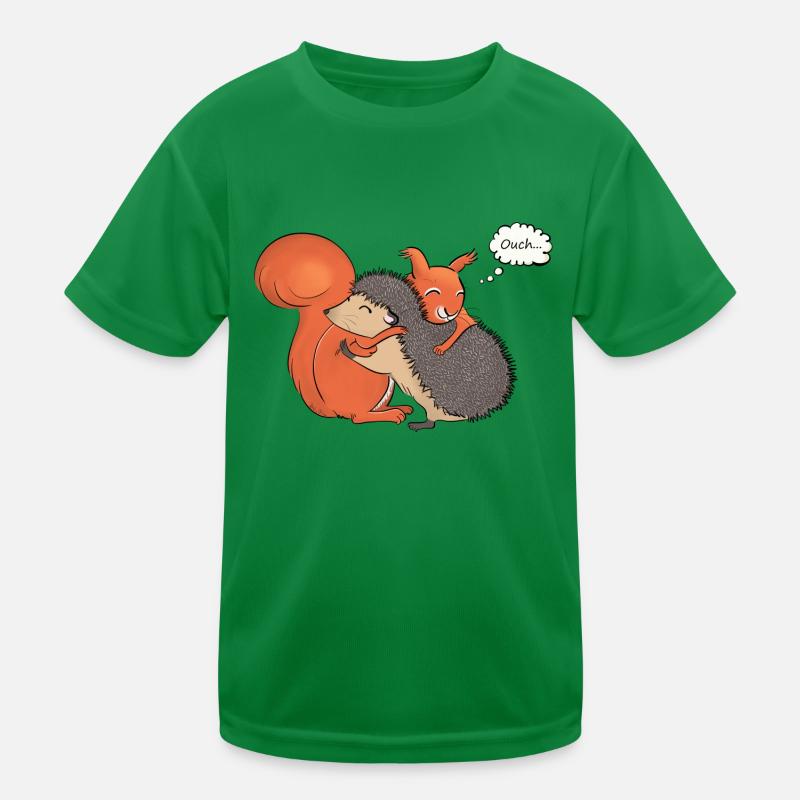 Eichhörnchen und Heckenumarmung Kinder Funktions-T-Shirt