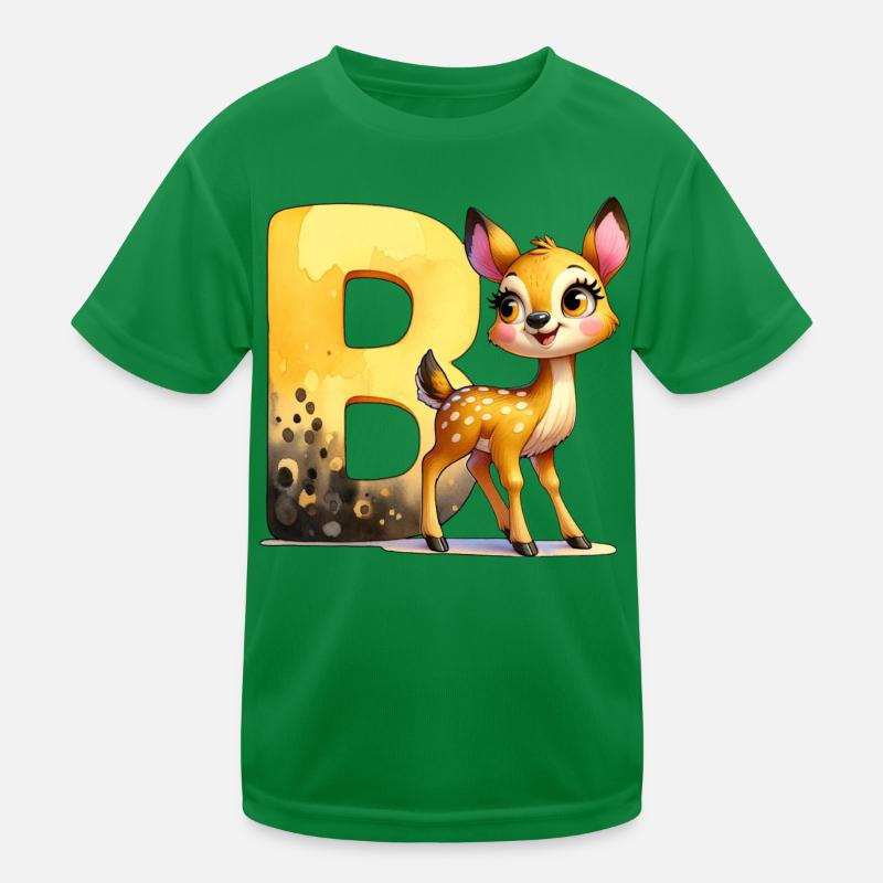Alphabet animaux - Lettre B comme biche - Dessin T-shirt sport Enfant