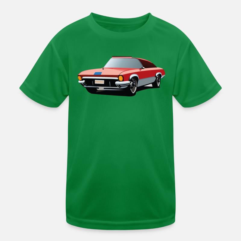 Roter Oldtimer Kinder Funktions-T-Shirt