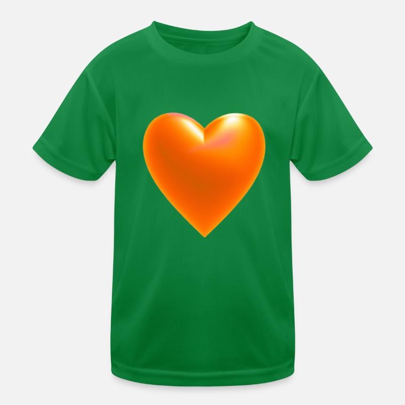 Herz orange Geschenkidee Kinder Funktions-T-Shirt