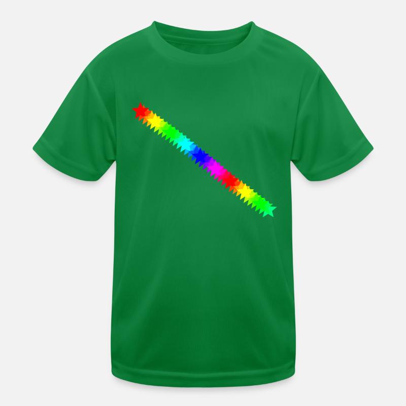 Sterne bunt Regenbogen Geschenkidee - Kinder Funktions-T-Shirt - Kelly Green