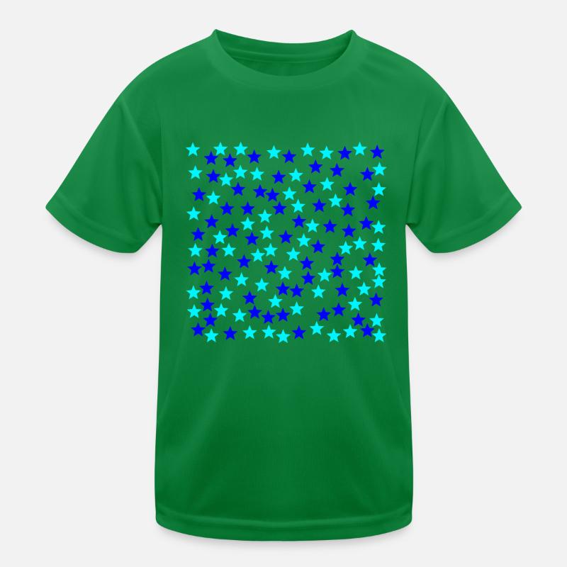 Sterne hellblau dunkelblau Geschenkidee Kinder Funktions-T-Shirt