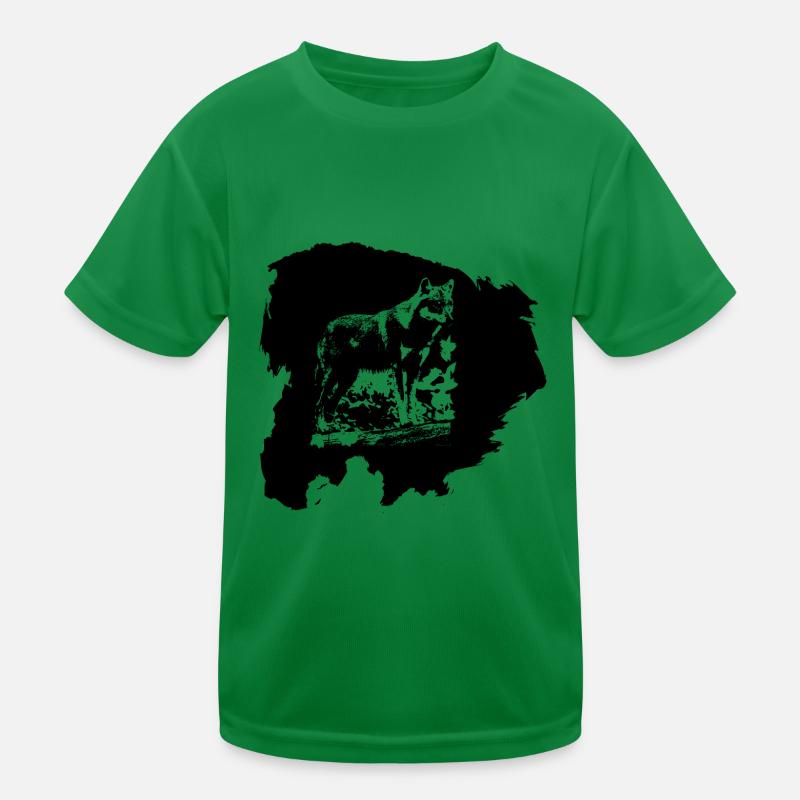 Wolf watching its prey Kids Functional T-Shirt