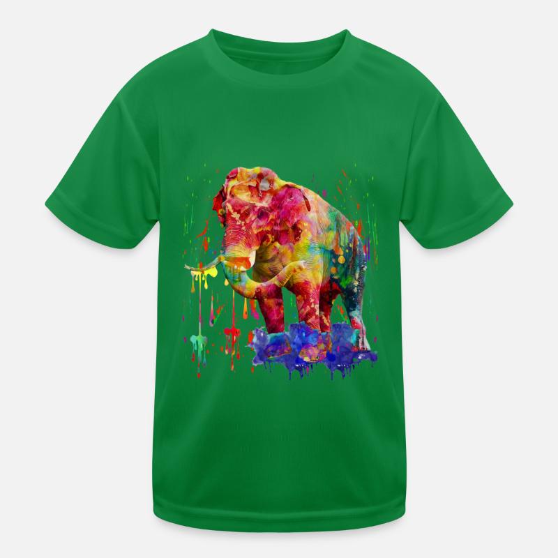 Bunter Elephant, Elefant Kinder Funktions-T-Shirt
