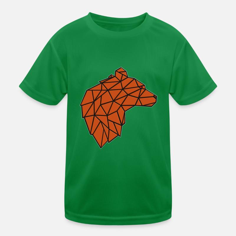 BEAR POLYGON BROWN BEAR LINEAR ART GRAPHIC Kids Functional T-Shirt