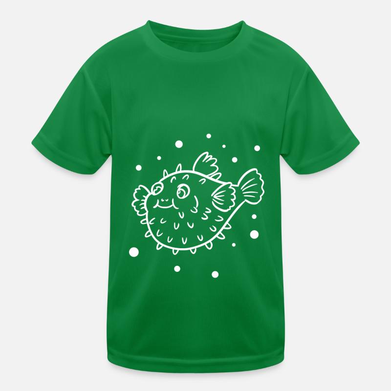 Thick puffer fish Kids Functional T-Shirt