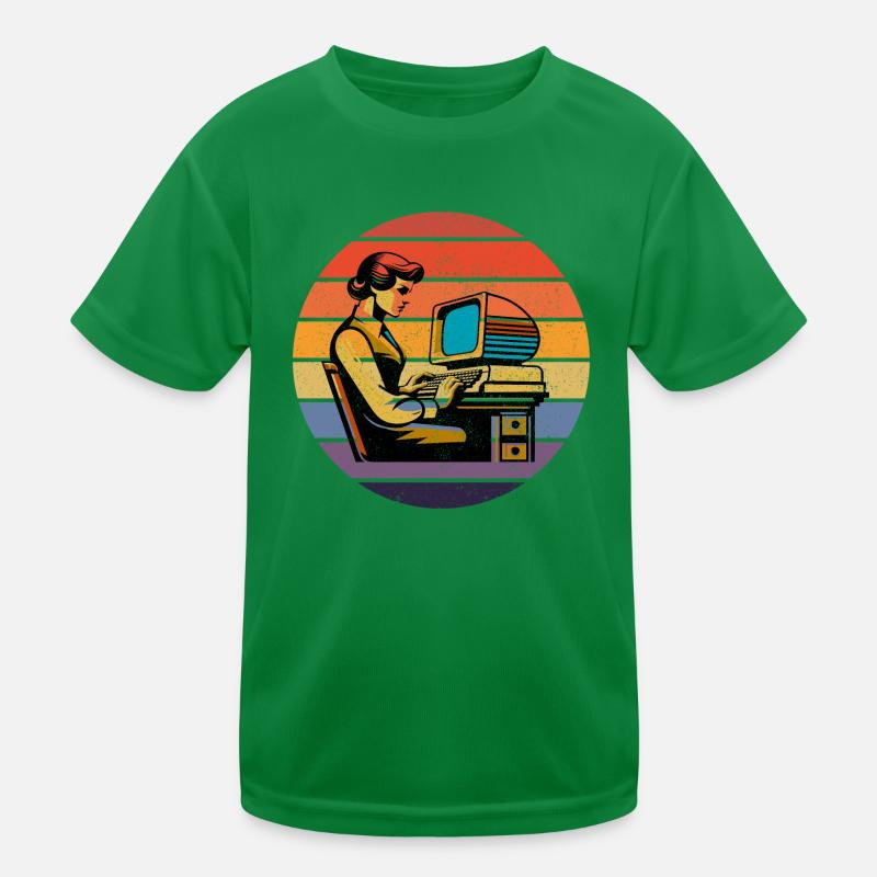 Retro Programmer: Vintage Computing Aesthetic Kids Functional T-Shirt
