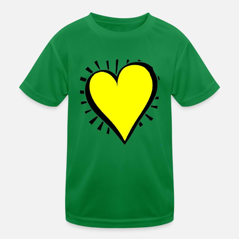 Herz gelb Geschenkidee Liebe Sonne Kinder Funktions-T-Shirt