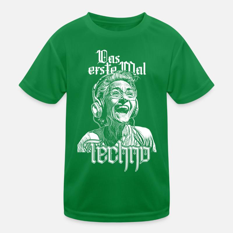 Das erste Mal Techno – T-Shirt Kinder Funktions-T-Shirt