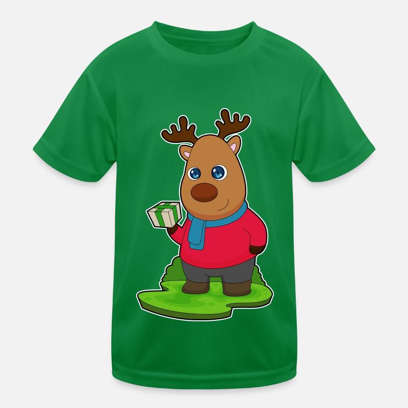 Reindeer Christmas Package Kids Functional T-Shirt