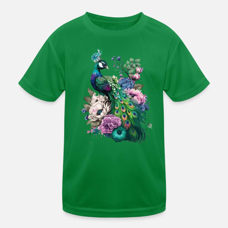 Wunderschöner Pfau Geschenk Kinder Funktions-T-Shirt