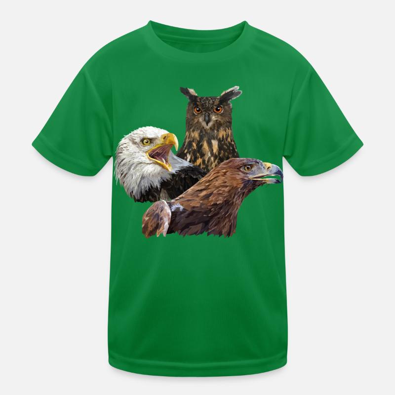 Eule und Adler Kinder Funktions-T-Shirt