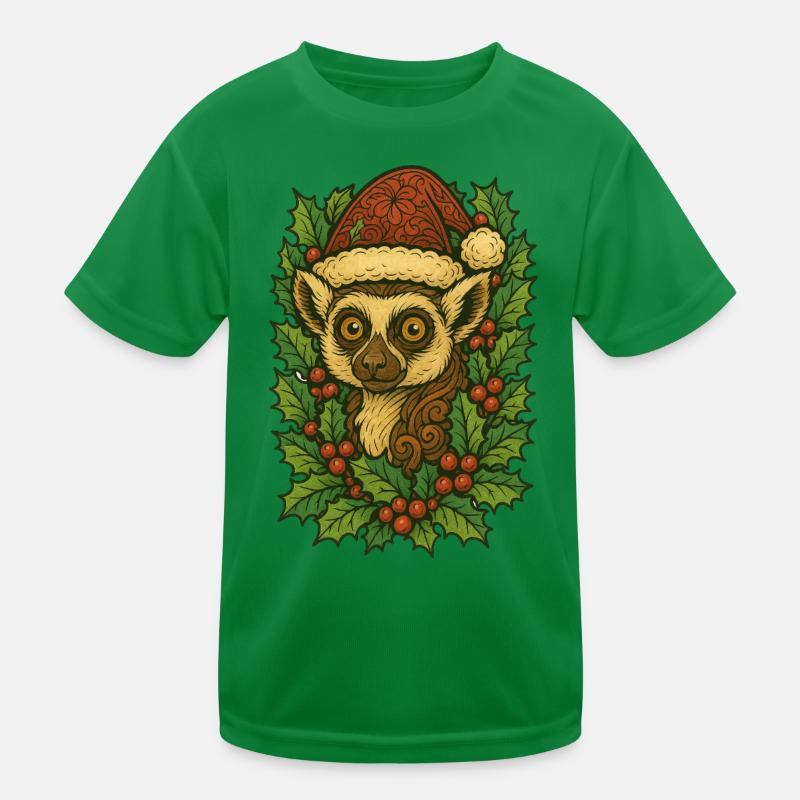 Caméléon festif avec couronne de houx T-shirt sport Enfant